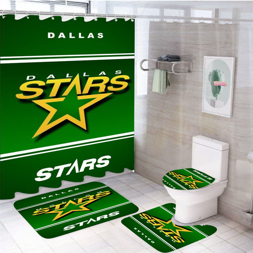 Dallas Stars 4Pcs Bathroom Set Shower Curtain