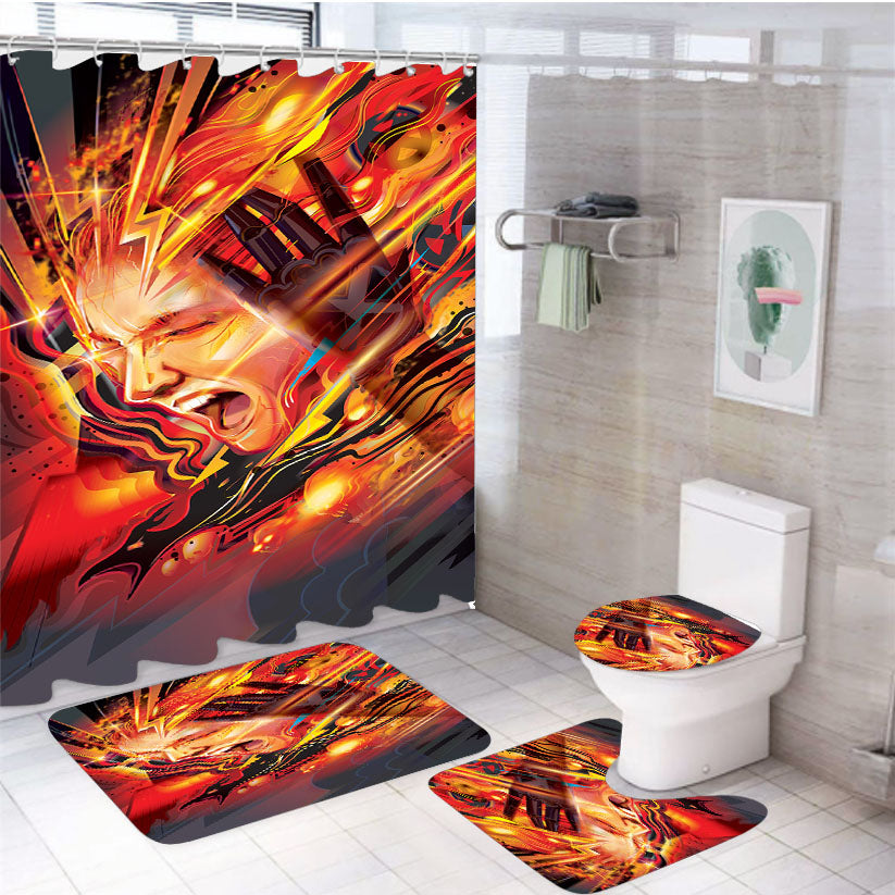 Dark Phoenix 4Pcs Bathroom Set Shower Curtain