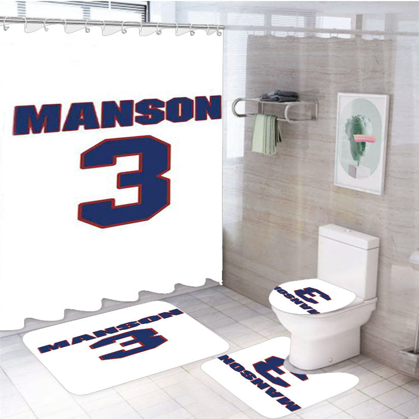 Dave Manson National Hockey 4Pcs Bathroom Set Shower Curtain
