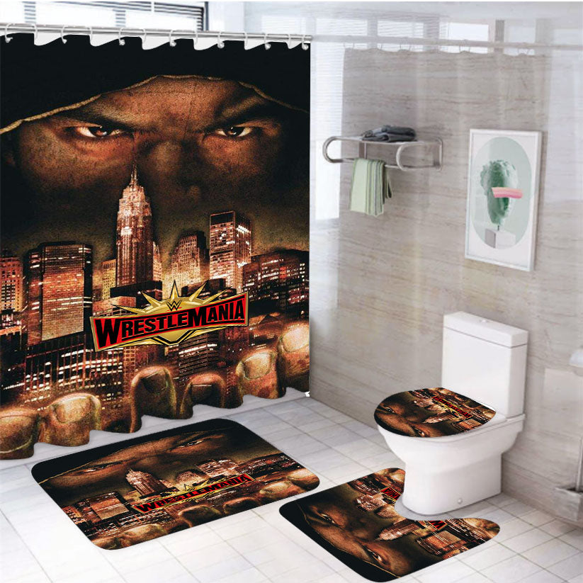 Def Jam Fight For New York City Wrestlemania 4Pcs Bathroom Set Shower Curtain