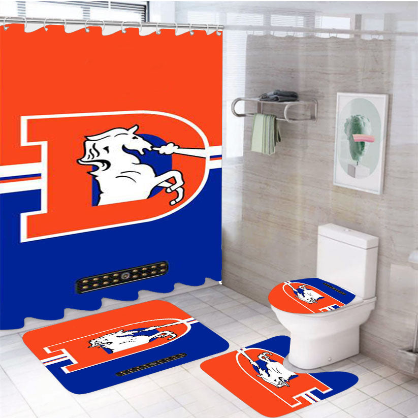 Denver Broncos 20 4Pcs Bathroom Set Shower Curtain
