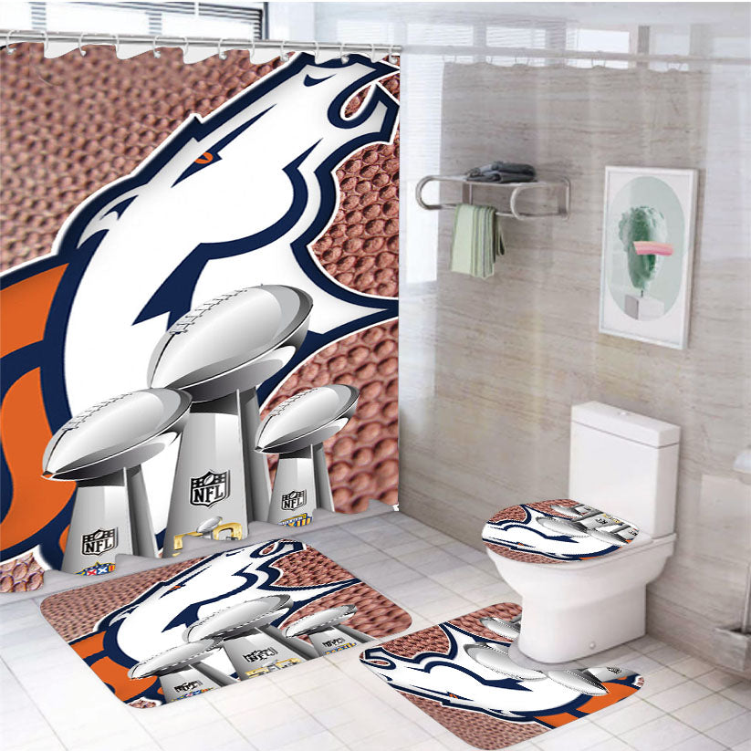 Denver Broncos Superbowl 50 4Pcs Bathroom Set Shower Curtain