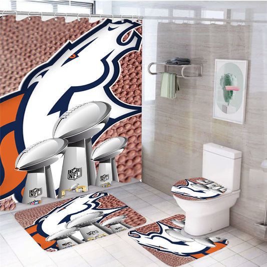 Denver Broncos Superbowl 50 4Pcs Bathroom Set Shower Curtain