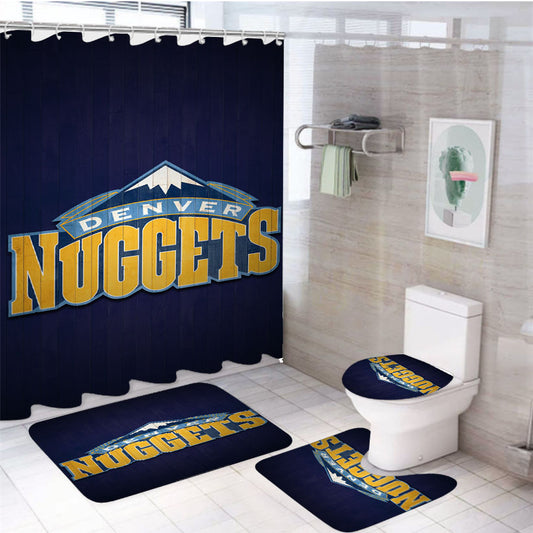 Denver Nuggets 4Pcs Bathroom Set Shower Curtain