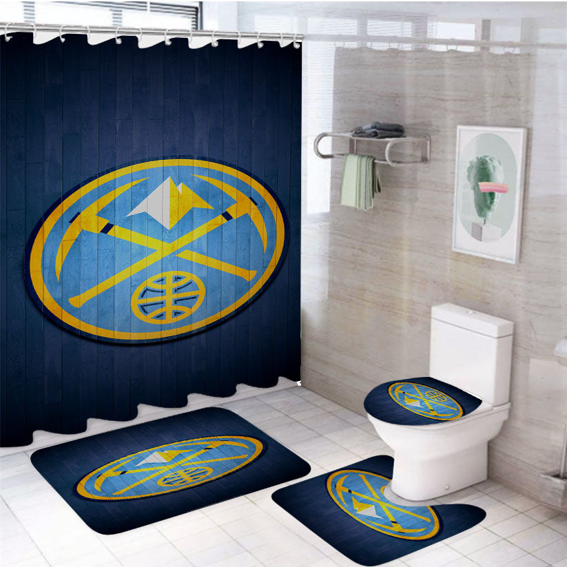 Denver Nuggets Hardwood 2 4Pcs Bathroom Set Shower Curtain
