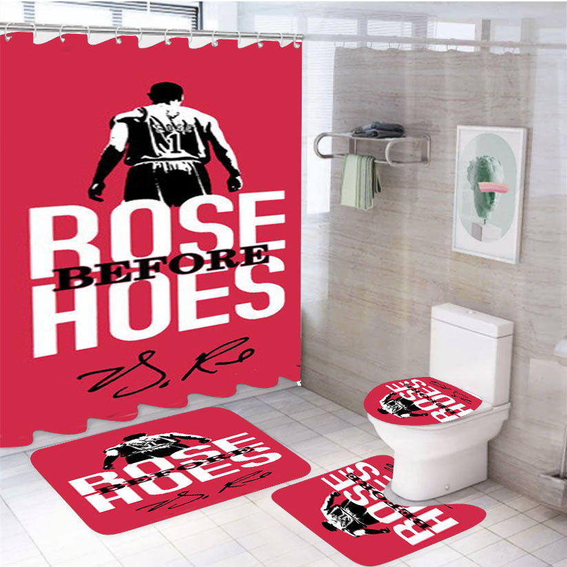 Derrick Rose Basketball 4Pcs Bathroom Set Shower Curtain