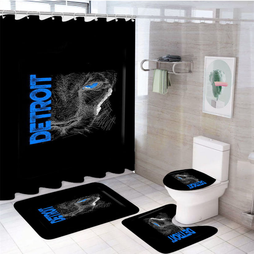 Detroit Lion Llc Motor City Vintage Cars 4Pcs Bathroom Set Shower Curtain