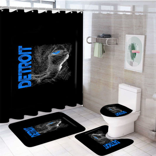 Detroit Lion Llc Motor City Vintage Cars 4Pcs Bathroom Set Shower Curtain