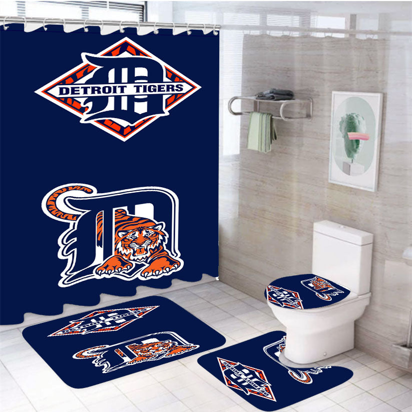 Detroit Tigers 2017 4Pcs Bathroom Set Shower Curtain