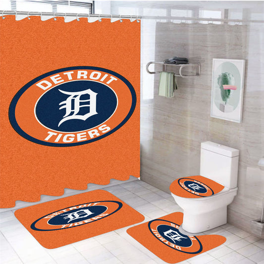 Detroit Tigers Mug 4Pcs Bathroom Set Shower Curtain