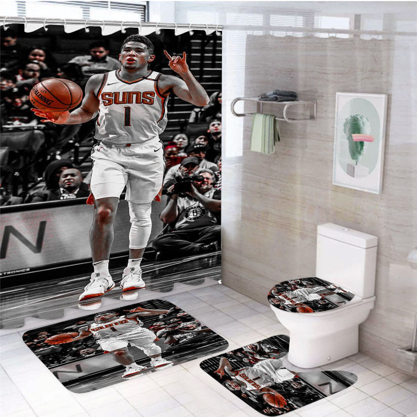 Devin Booker Phoenix Suns 4Pcs Bathroom Set Shower Curtain