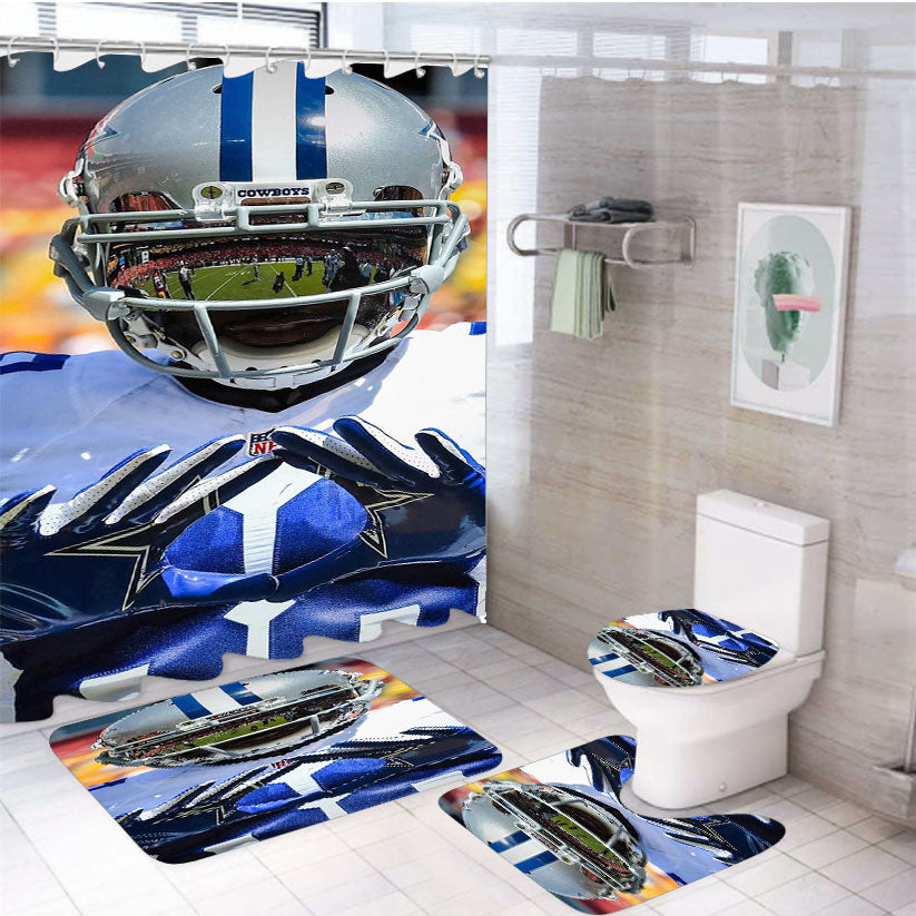 Dez Bryant Dallas Cowboys King 4Pcs Bathroom Set Shower Curtain