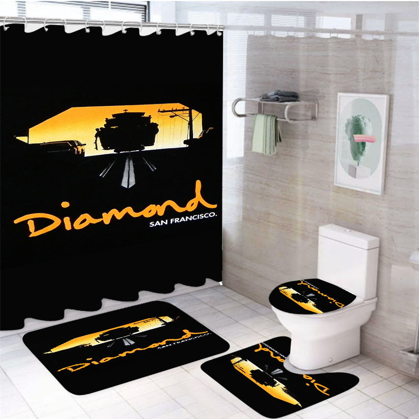 Diamond San Fransisco 4Pcs Bathroom Set Shower Curtain