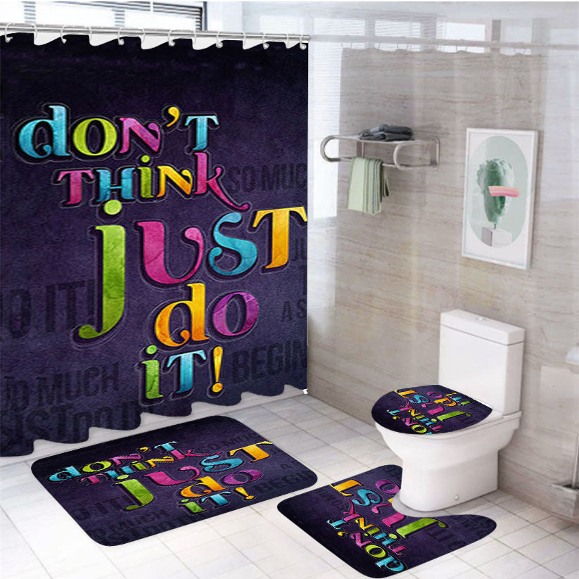 Dont Think Just Do It 4Pcs Bathroom Set Shower Curtain