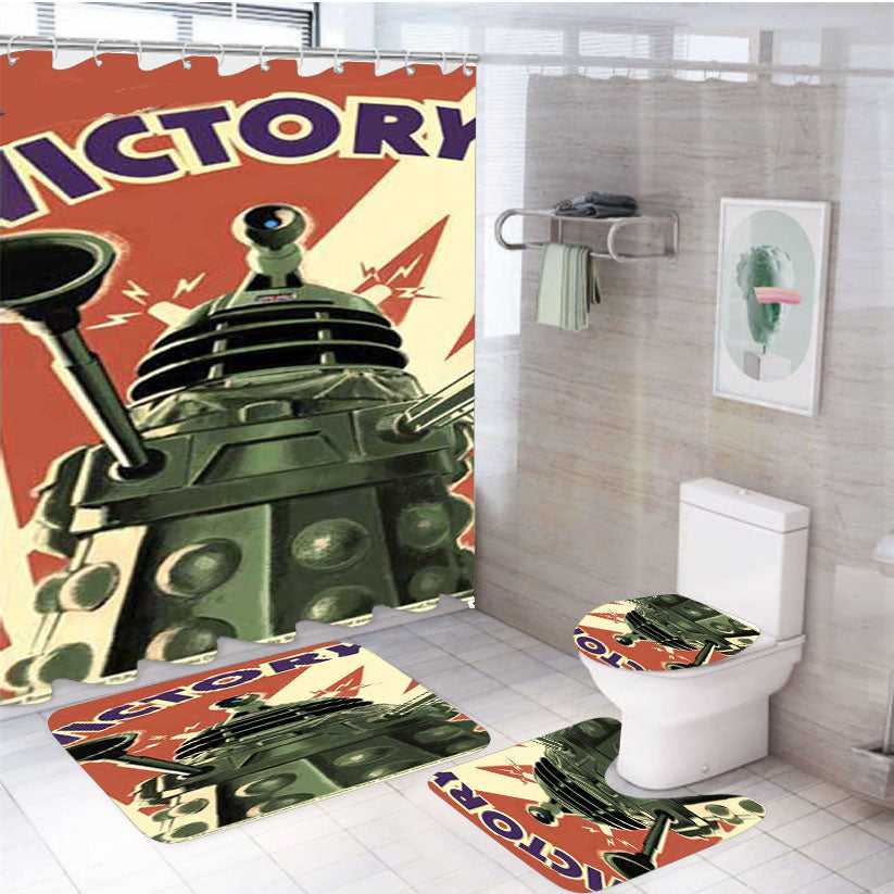 Dr Who Dalek Victory 4Pcs Bathroom Set Shower Curtain