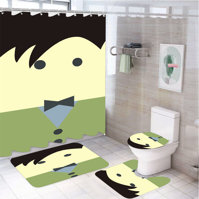 Dr Who Face 4Pcs Bathroom Set Shower Curtain