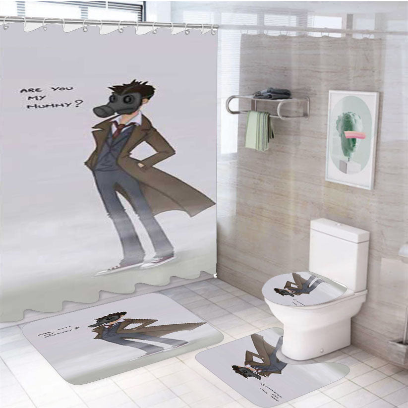 Dr Who Mummy 4Pcs Bathroom Set Shower Curtain