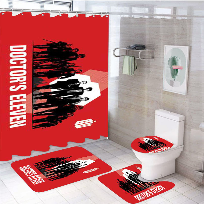 Dr Who Ocean'S Eleven 4Pcs Bathroom Set Shower Curtain