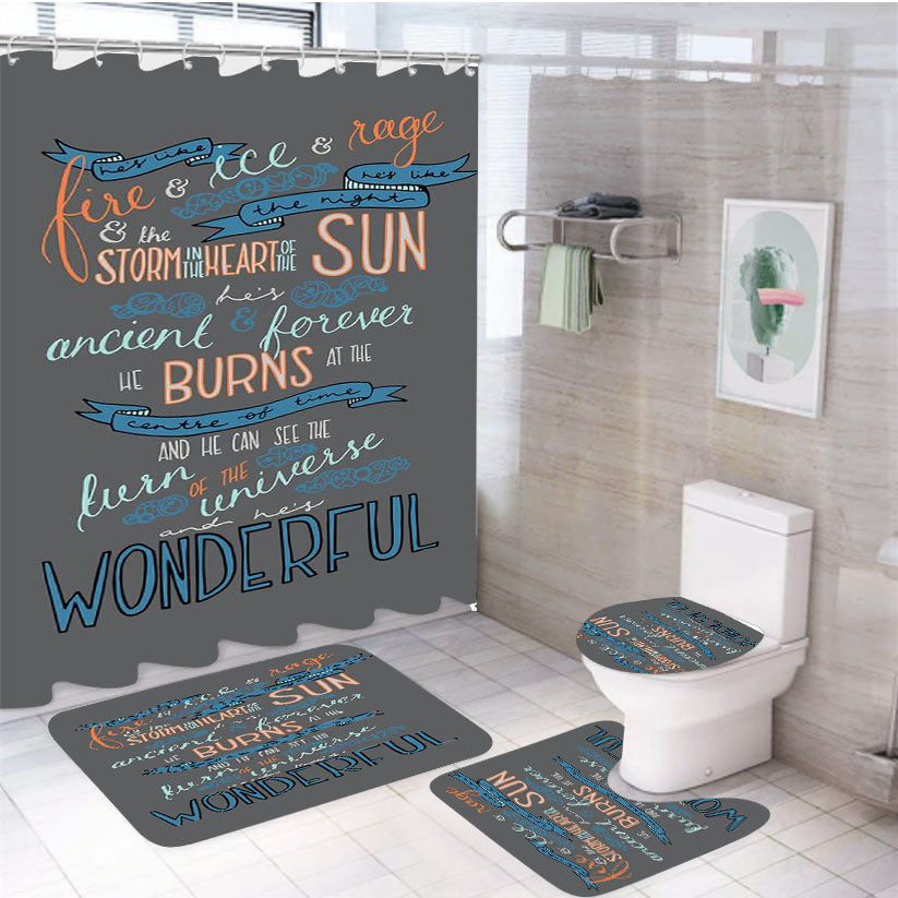 Dr Who Quotes 4Pcs Bathroom Set Shower Curtain