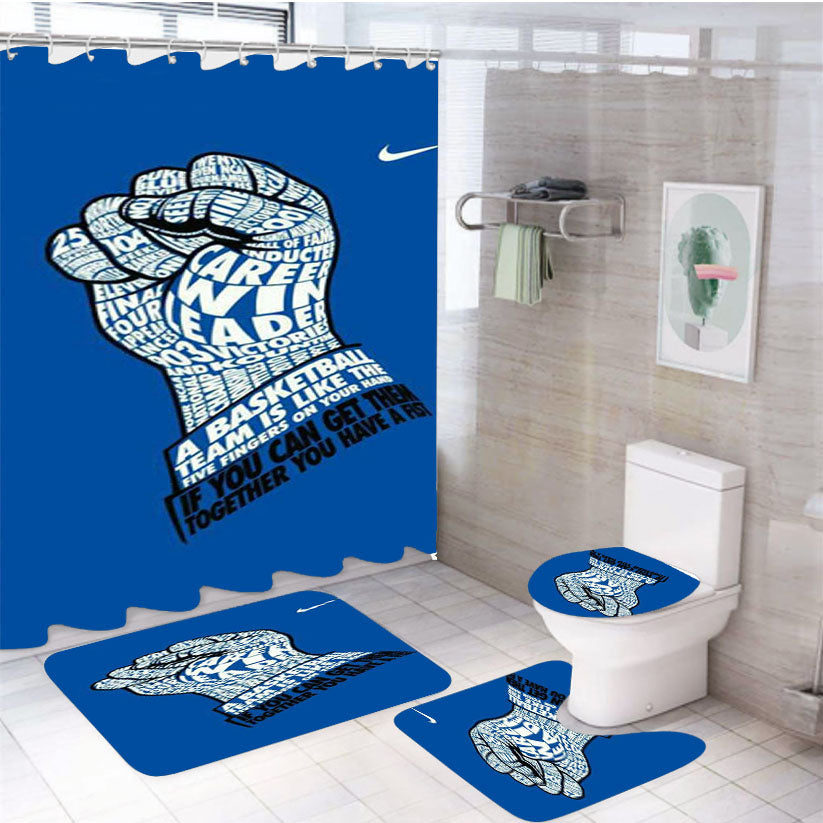 Duke Blue Devils Hand 4Pcs Bathroom Set Shower Curtain