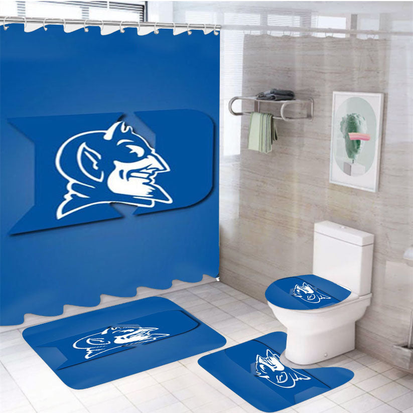 Duke Blue Devils Logo 4Pcs Bathroom Set Shower Curtain