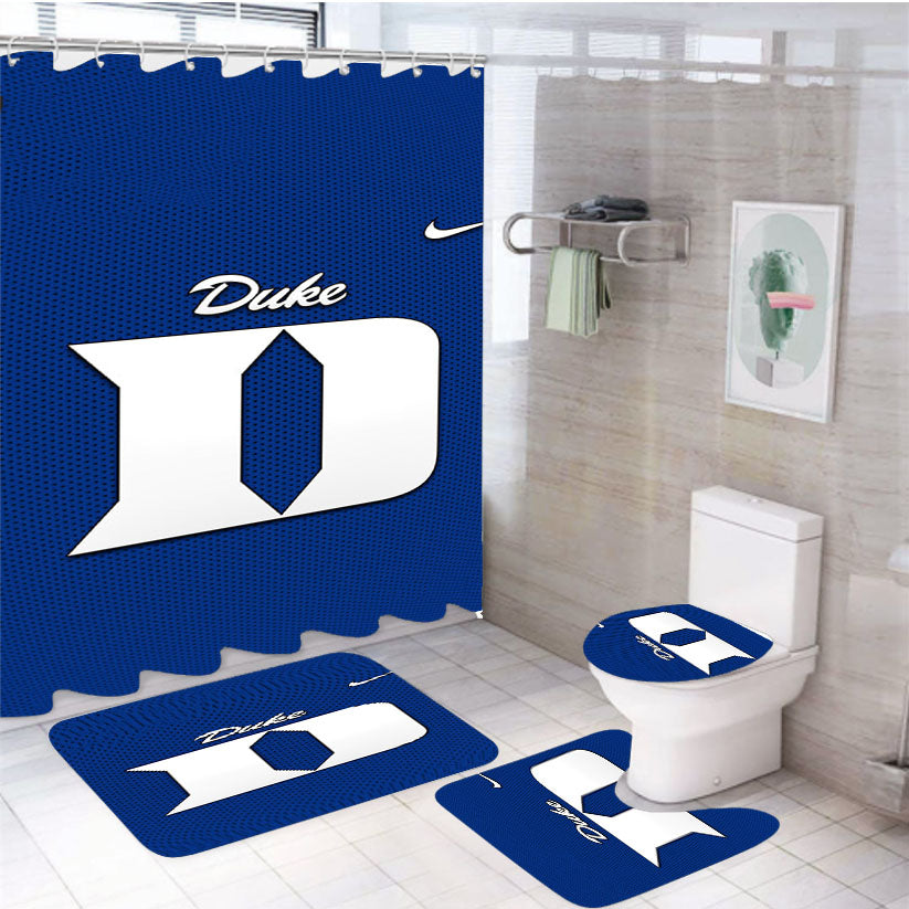 Duke Blue Devils Logo Nike 4Pcs Bathroom Set Shower Curtain