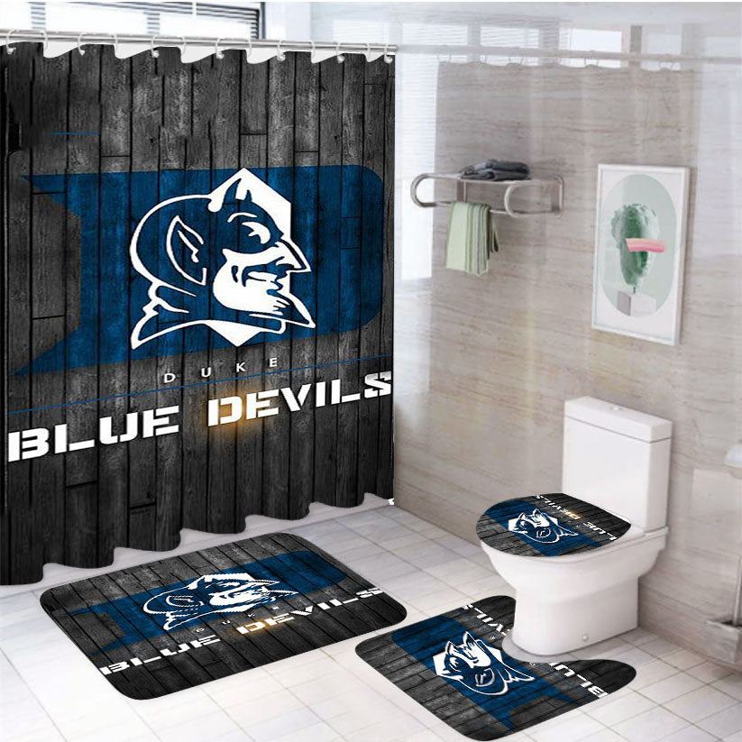 Duke Blue Devils Logos 4Pcs Bathroom Set Shower Curtain