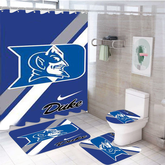 Duke Blue Devils Splatter 4Pcs Bathroom Set Shower Curtain