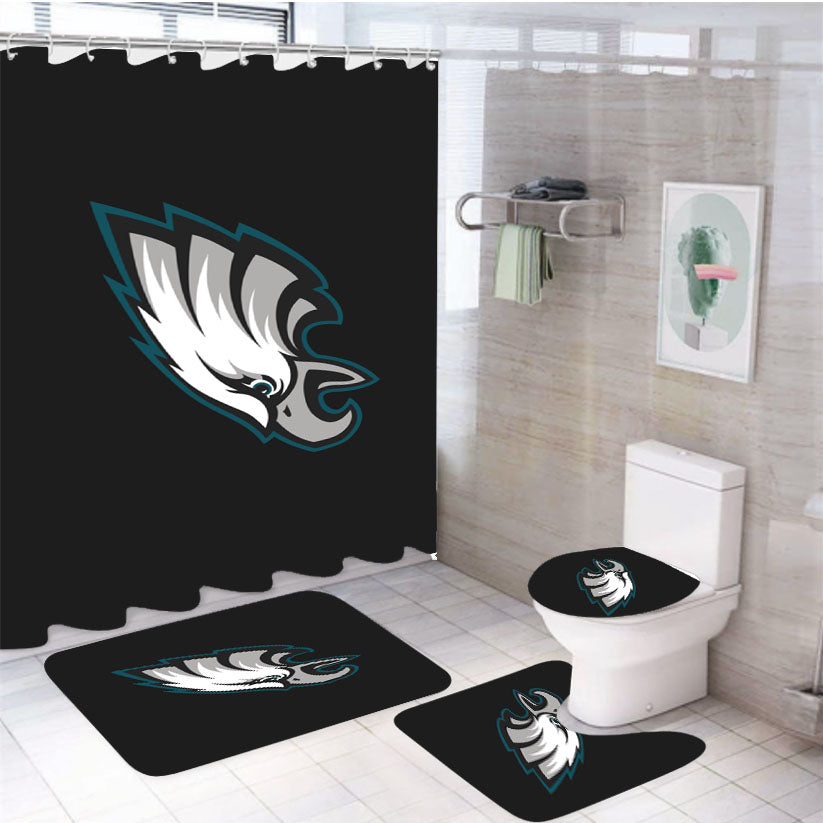 Eagles Mascot Seattle Seahawks 4Pcs Bathroom Set Shower Curtain