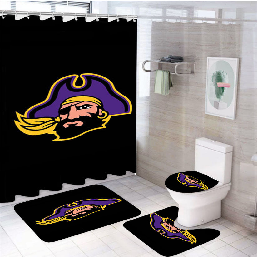 East Carolina Pirates Logo 4Pcs Bathroom Set Shower Curtain