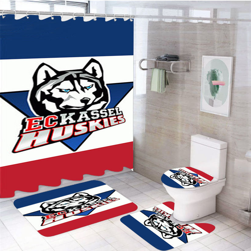 Ec Kassel Huskies 4Pcs Bathroom Set Shower Curtain