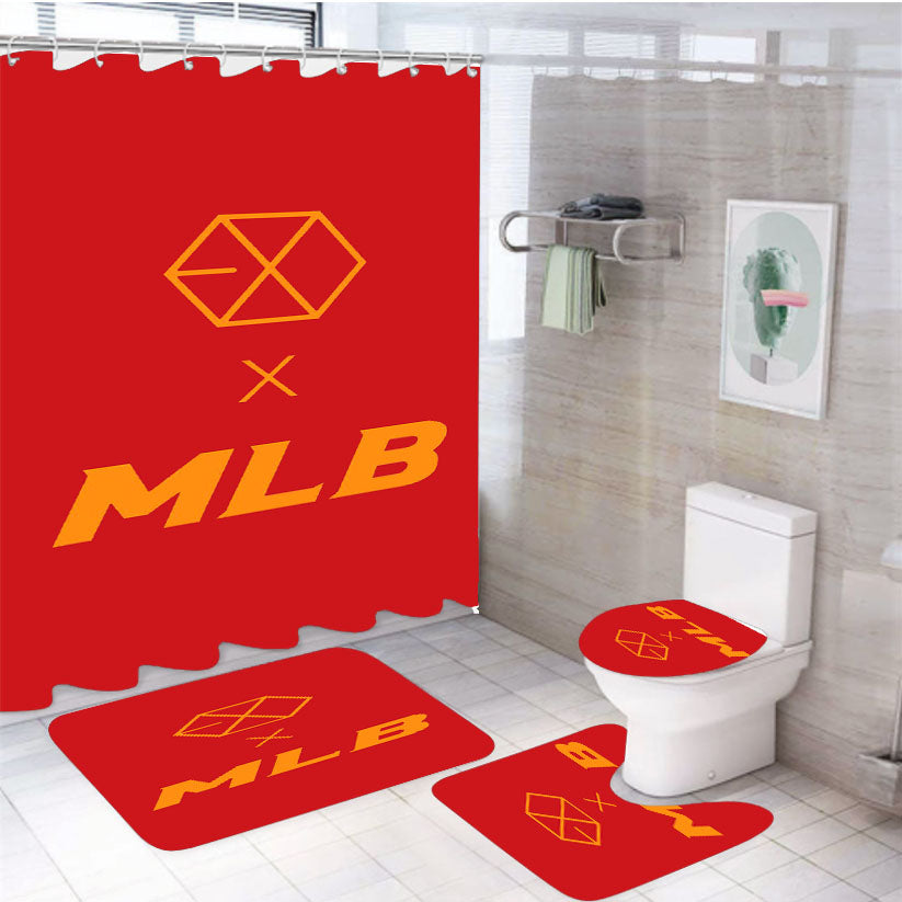 Exo Mlb 4Pcs Bathroom Set Shower Curtain