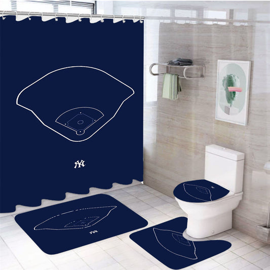 Field Outline Yankee Stadium New York Yankees 4Pcs Bathroom Set Shower Curtain