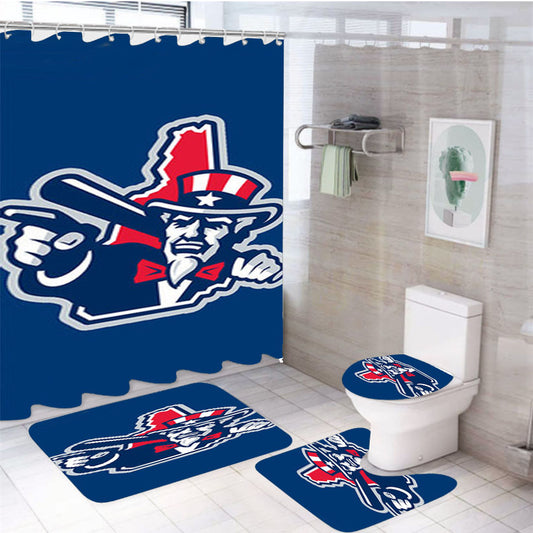 Fisher Cats Unclesam Baseball Logo Blue 4Pcs Bathroom Set Shower Curtain