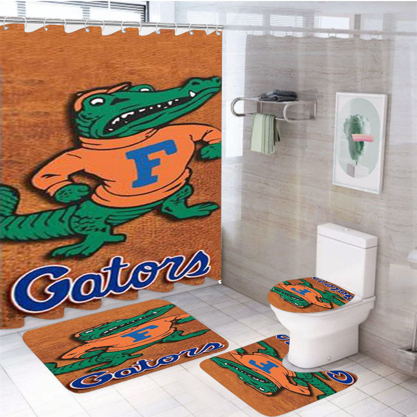 Florida Gators 4Pcs Bathroom Set Shower Curtain