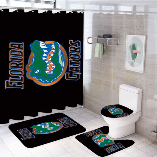 Florida Gators Black Fade Logo 4Pcs Bathroom Set Shower Curtain