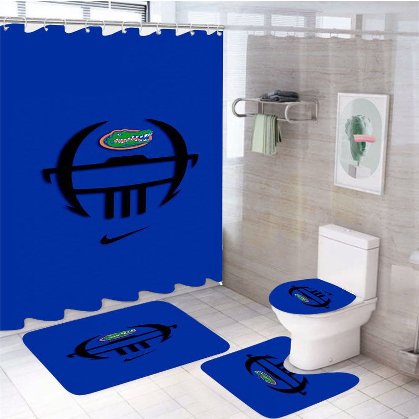 Florida Gators Helmet Blue 4Pcs Bathroom Set Shower Curtain