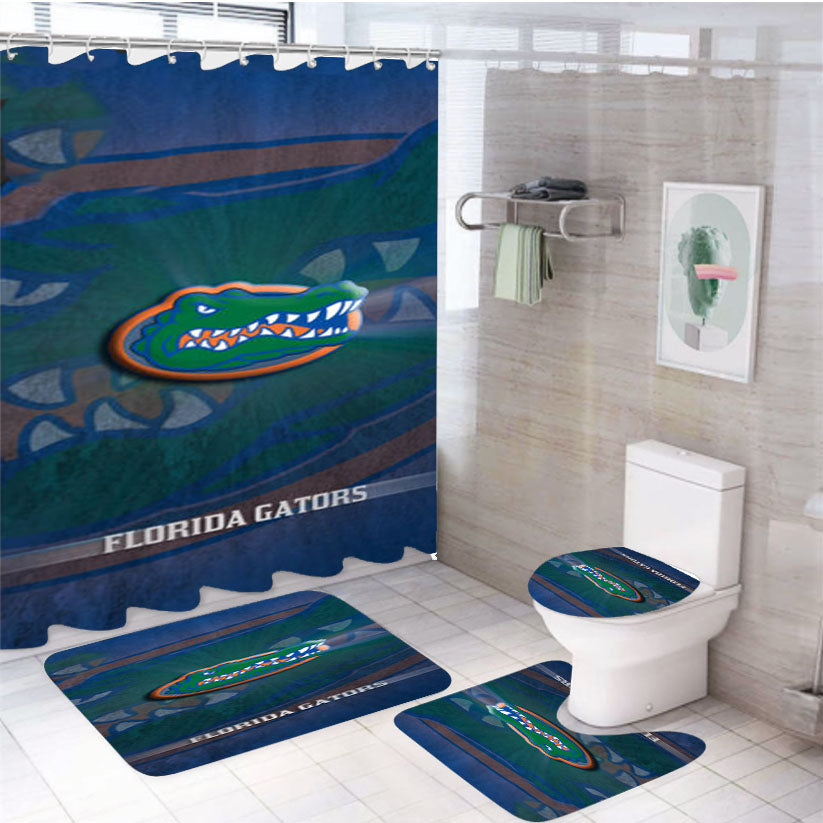 Florida Gators Logo 4Pcs Bathroom Set Shower Curtain