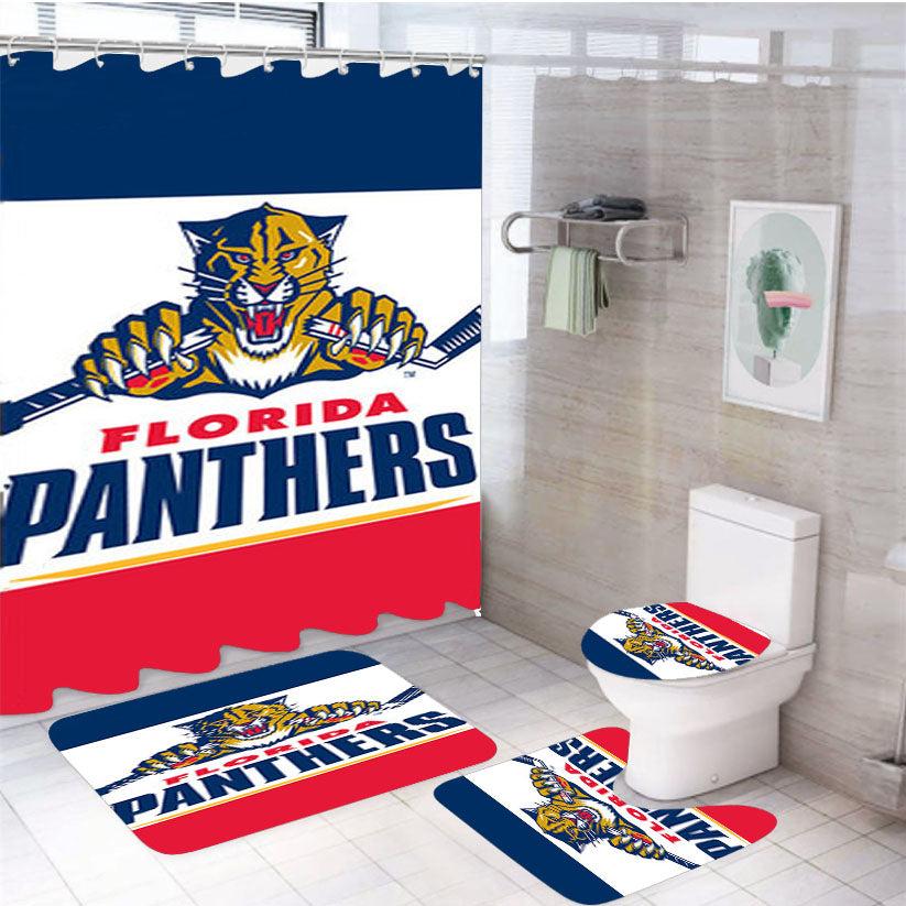 Florida Panthers 4Pcs Bathroom Set Shower Curtain