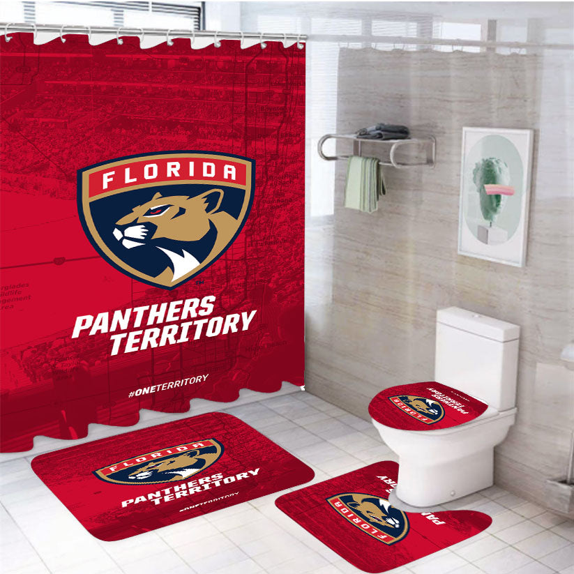 Florida Panthers Territory 4Pcs Bathroom Set Shower Curtain