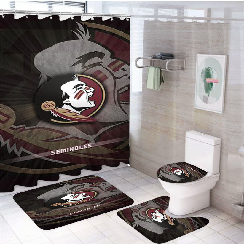 Florida State Seminoles 4Pcs Bathroom Set Shower Curtain