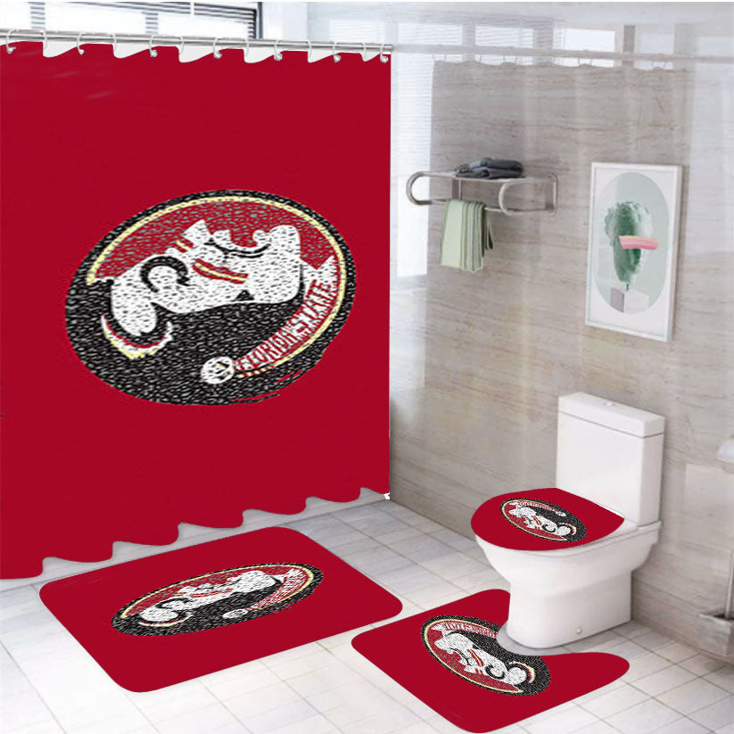 Florida State Seminoles Logo 4Pcs Bathroom Set Shower Curtain