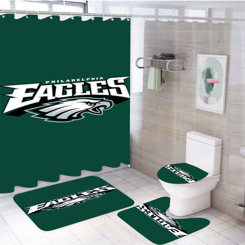 Font Philadelphia Eagles 4Pcs Bathroom Set Shower Curtain