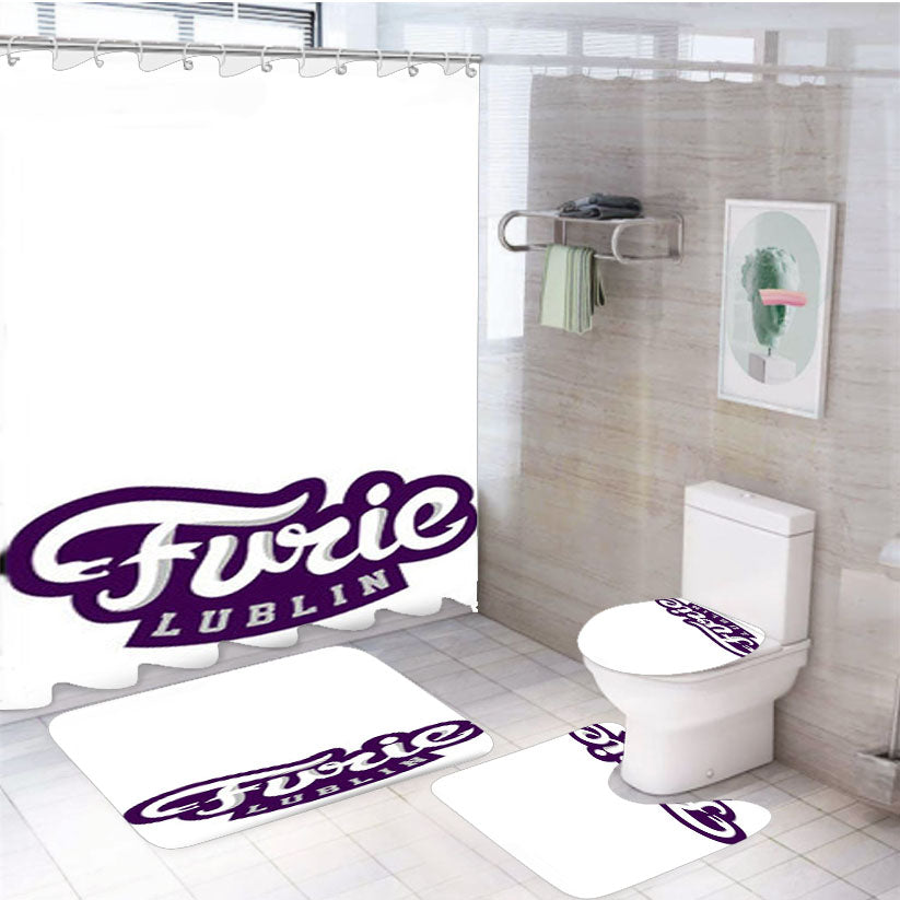 Furie Lublin 4Pcs Bathroom Set Shower Curtain