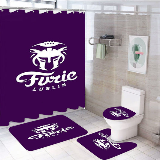 Furie Lublin Logo Purple 4Pcs Bathroom Set Shower Curtain