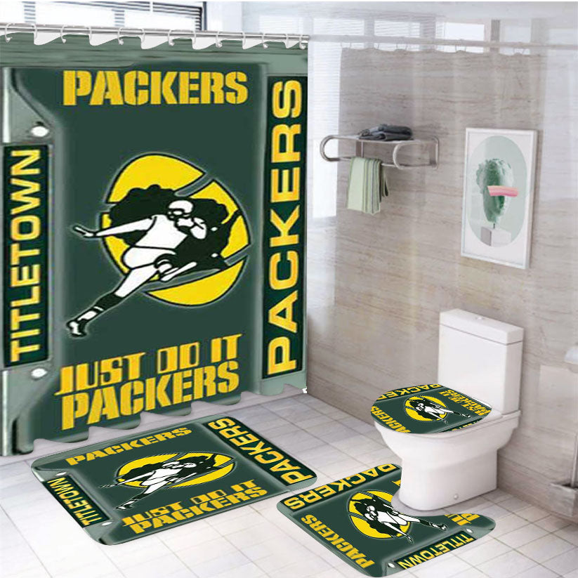 Gb Packers License Plate Collage 4Pcs Bathroom Set Shower Curtain