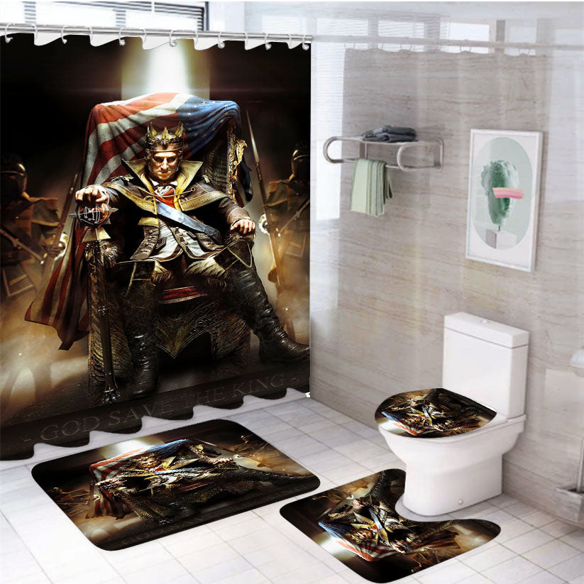 George Washington With Eagle 4Pcs Bathroom Set Shower Curtain