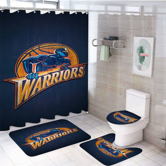 Golden State Warriors 2 4Pcs Bathroom Set Shower Curtain