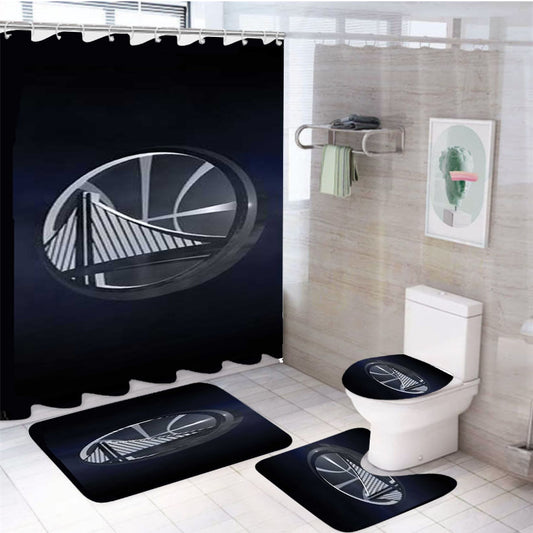 Golden State Warriors 4 4Pcs Bathroom Set Shower Curtain