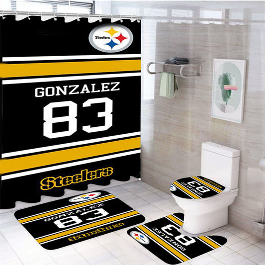 Gonzalez 83 Steelers 4Pcs Bathroom Set Shower Curtain